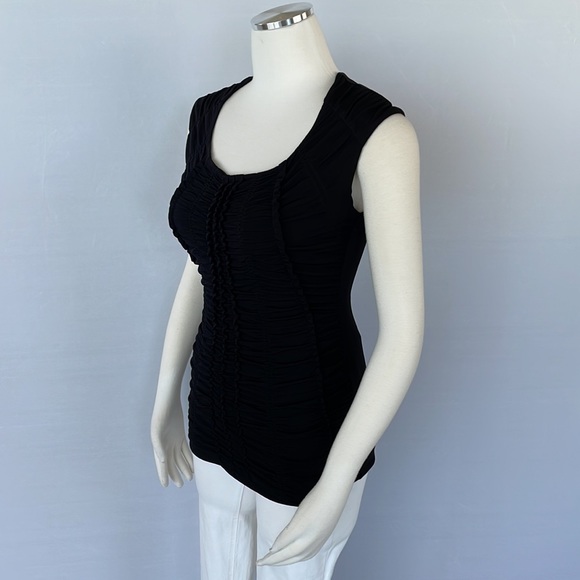 WHBM  Extended Sleeve Ruched Ruffle Top Size Small - Picture 7 of 14